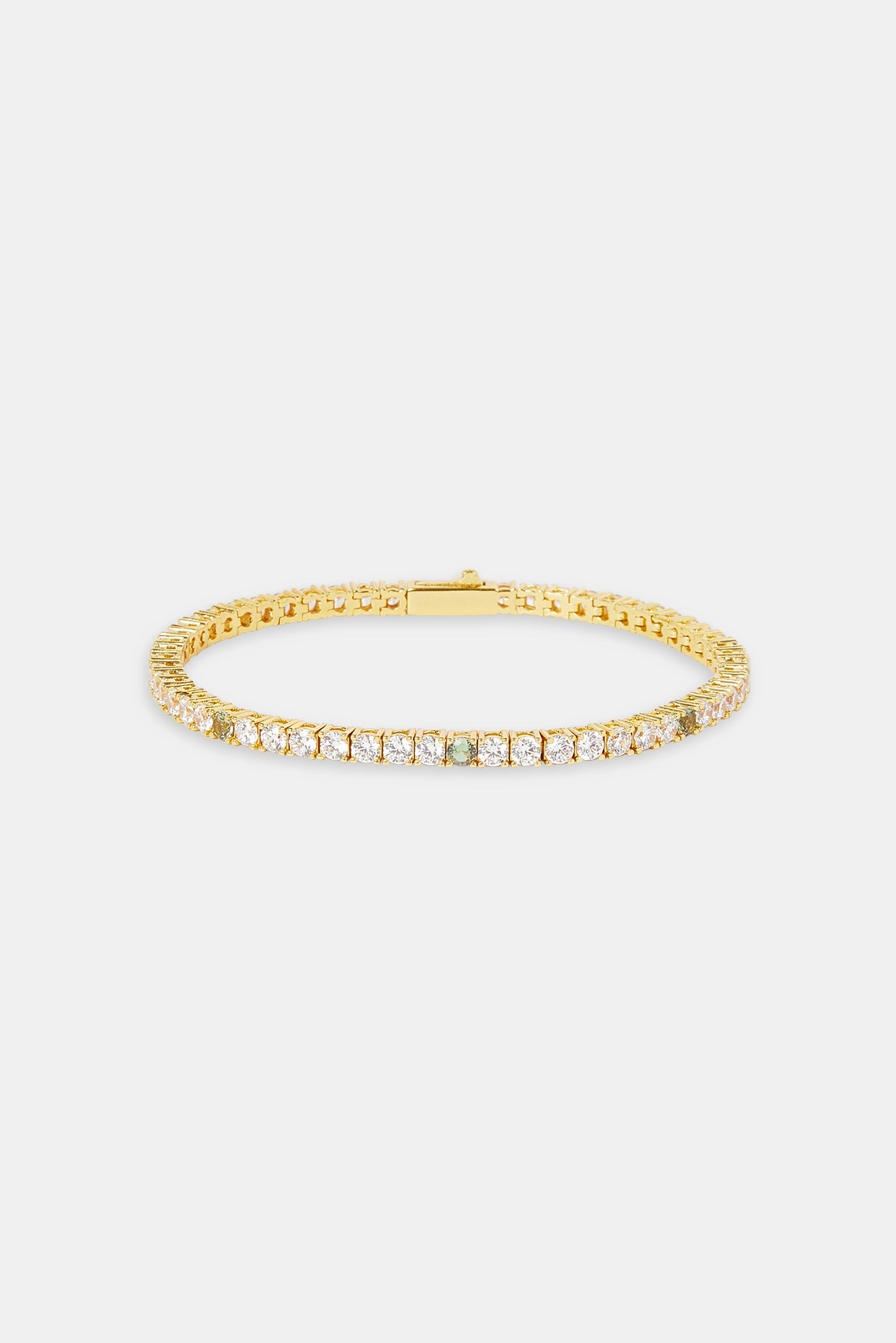 Light Green & Clear Stone Tennis Bracelet - 3mm